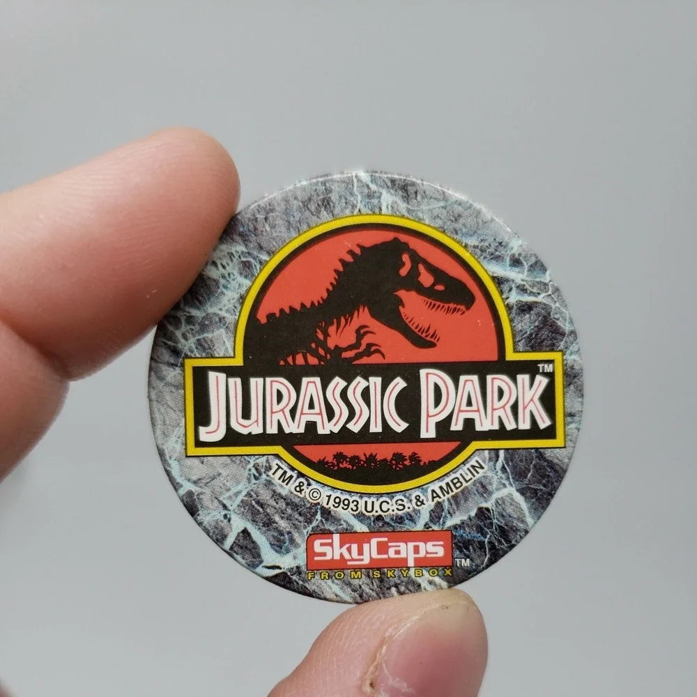 1993 Jurassic Park Logo Pog Milk Cap SkyCaps by Skybox Vintage Dinosaur Pogs Set